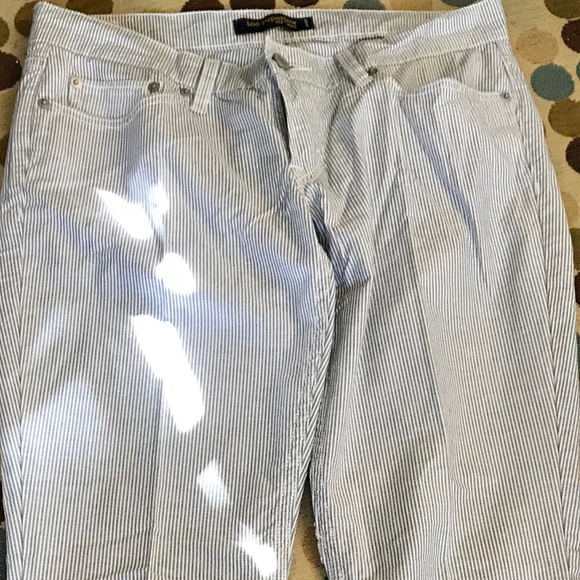 Too Superlow Levi’s 524 Jeans grey-white pinstripe cotton 4/6 - Picture 1 of 8